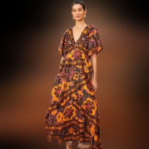 Farm Rio NWT Blush Garden Bloom Maxi Small